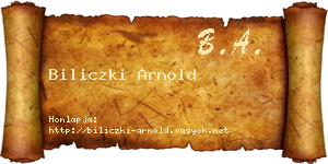 Biliczki Arnold névjegykártya